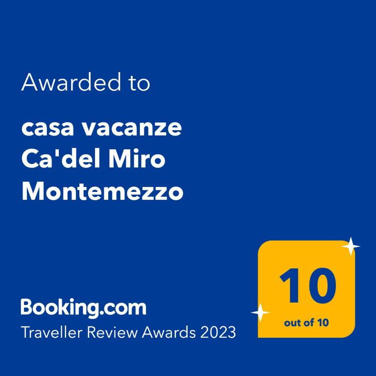 Certifikát, hodnocení, plakát nebo jiný dokument vystavený v ubytování casa vacanze Ca'del Miro Montemezzo