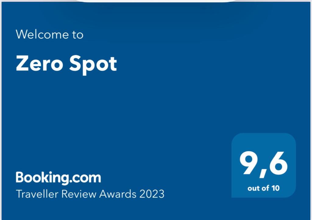 Certifikát, hodnocení, plakát nebo jiný dokument vystavený v ubytování Zero Spot