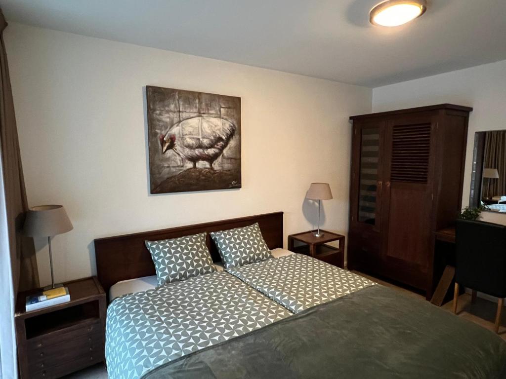 Postel nebo postele na pokoji v ubytování Walensee Apartment, Lakeside Dream