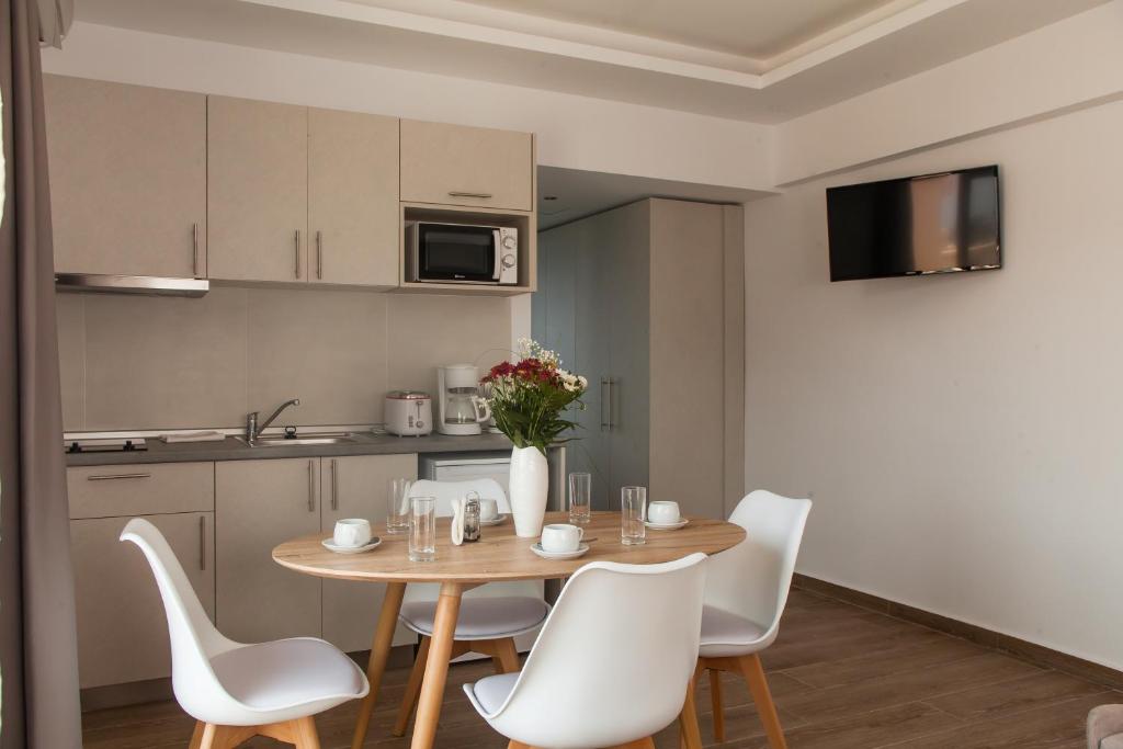 Kuchyň nebo kuchyňský kout v ubytování Sunrise Luxury Apartments Rhodes