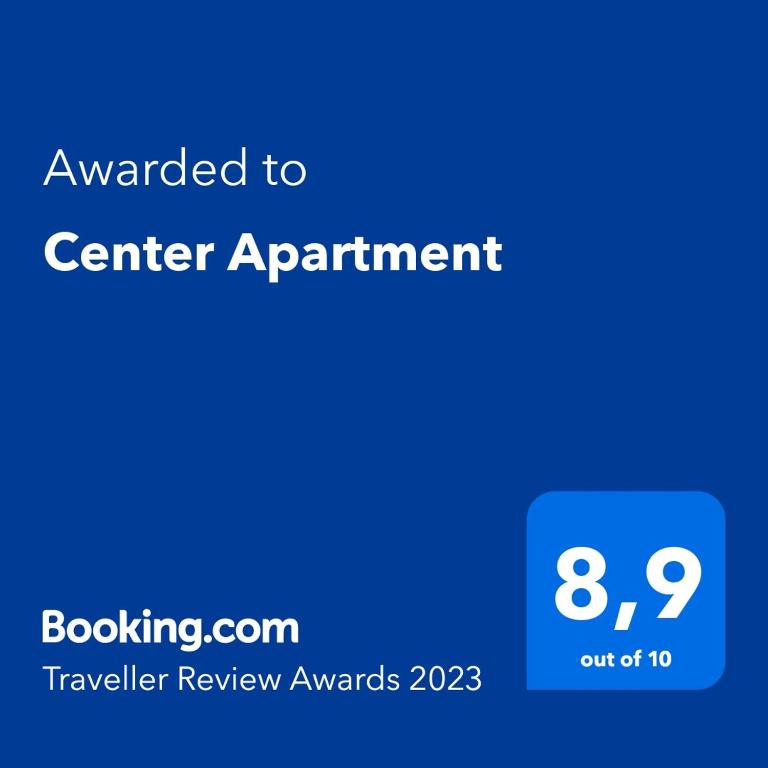 Certifikát, hodnocení, plakát nebo jiný dokument vystavený v ubytování Center Apartment