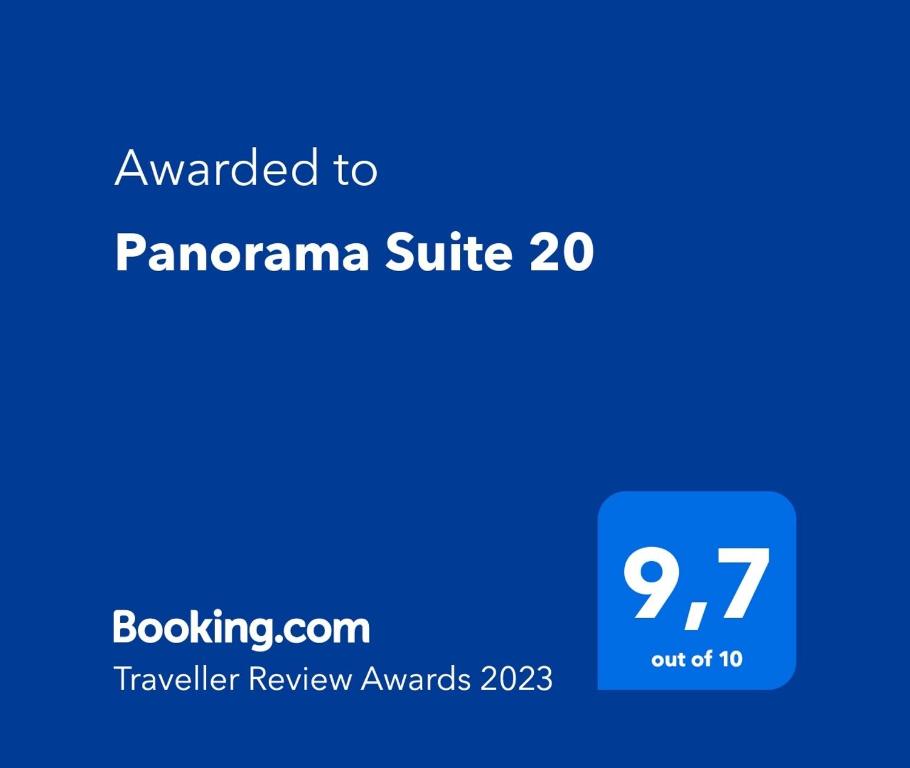 Certifikát, hodnocení, plakát nebo jiný dokument vystavený v ubytování Panorama Suite 20