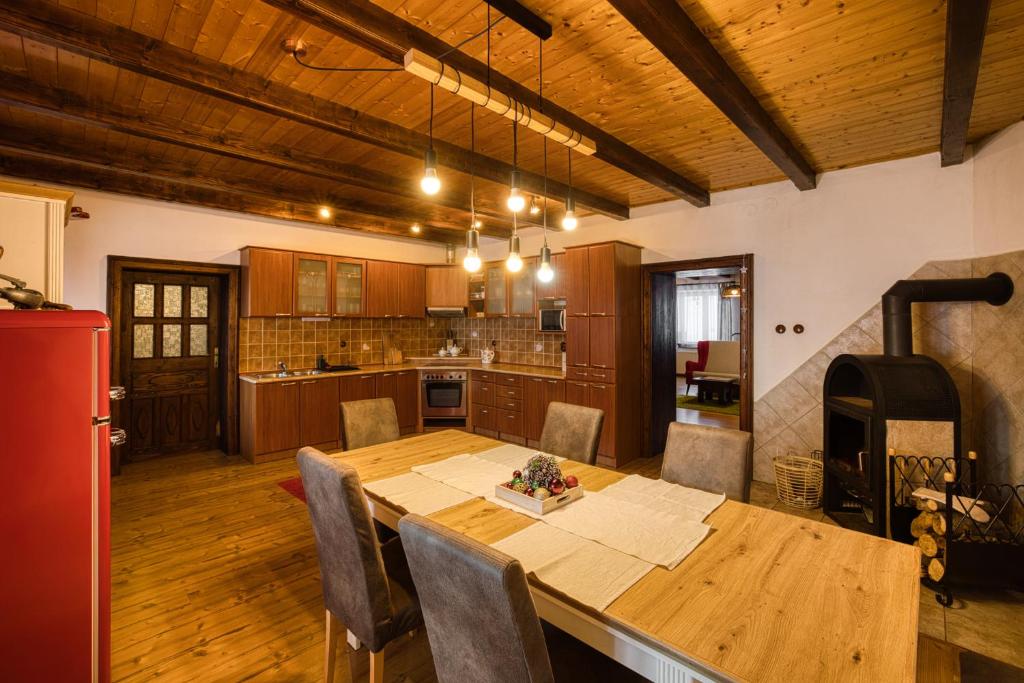 Kuchyň nebo kuchyňský kout v ubytování Apartmány Pod Šerákem