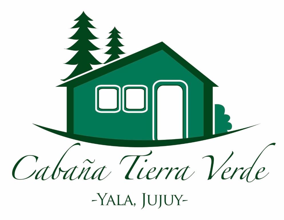 un logotipo para un centro de alquiler de tiendas con árboles en Cabaña tierra verde in 