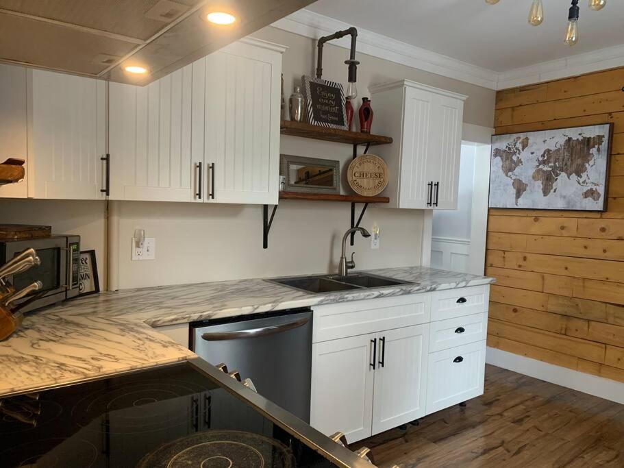 A kitchen or kitchenette at Gorgeous house by the lake