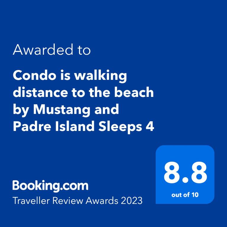 Certifikát, hodnocení, plakát nebo jiný dokument vystavený v ubytování Affordable family condo -walking distance to beach by Mustang Island, Sleeps Four, 2025 Traveler Award
