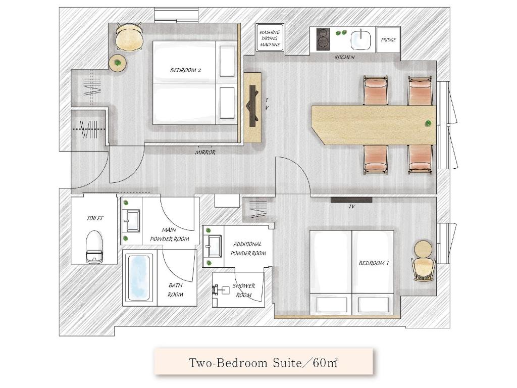 Půdorys ubytování MIMARU SUITES Tokyo Asakusa