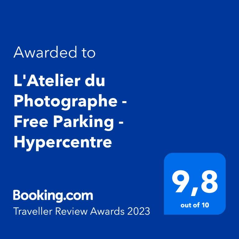 Certifikát, ocenenie alebo iný dokument vystavený v ubytovaní L'Atelier du Photographe - Free Parking - Hypercentre