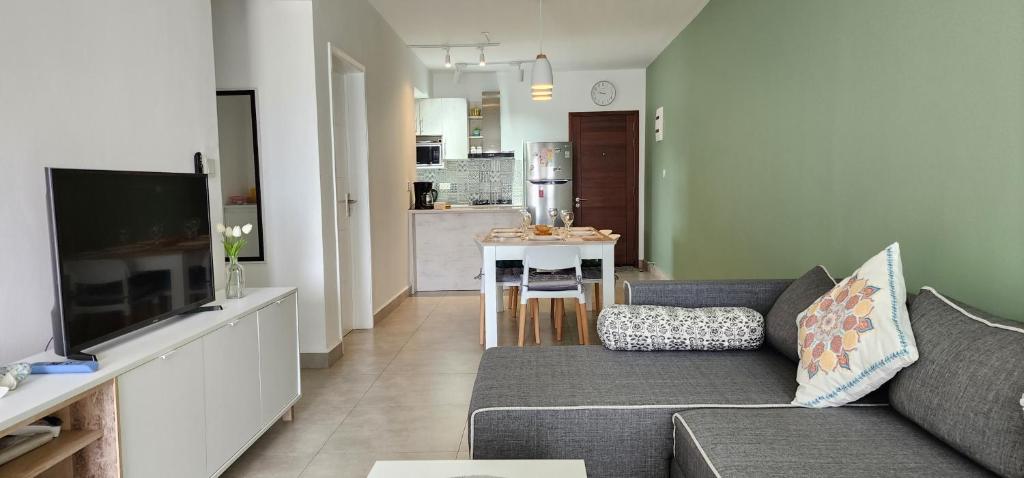 Un televizor și/sau centru de divertisment la SANDSTONE LUXURY 2 BEDROOM APARTMENT with LIFT and COMMON POOL