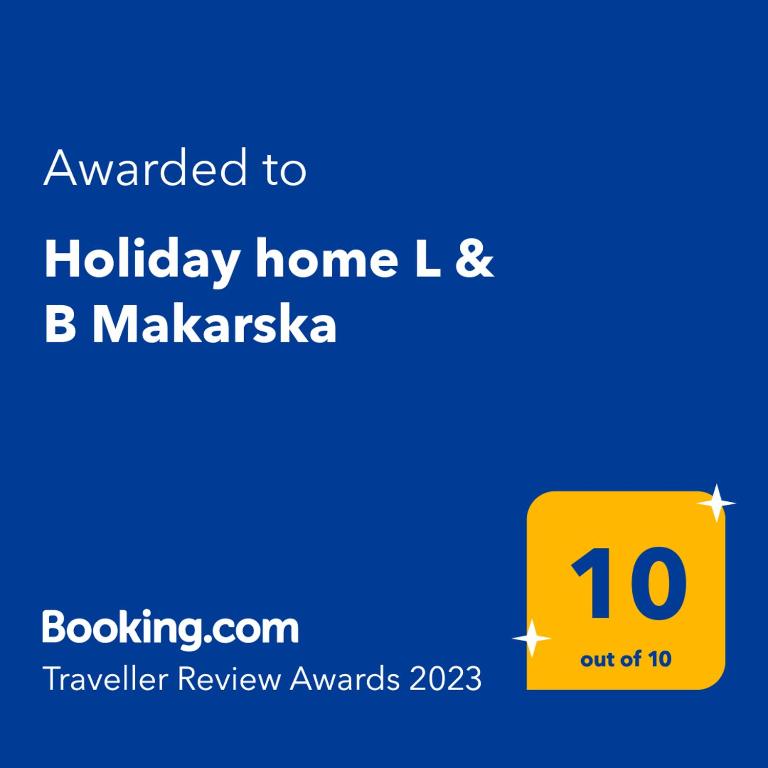 Certifikát, hodnocení, plakát nebo jiný dokument vystavený v ubytování Holiday home L & B Makarska