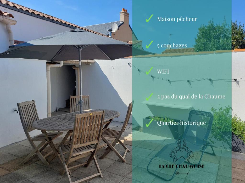 Patio alebo iná vonkajšia časť ubytovania Maison de pêcheur agréable & chaleureuse-La Chaume - La Clé Chaumoise