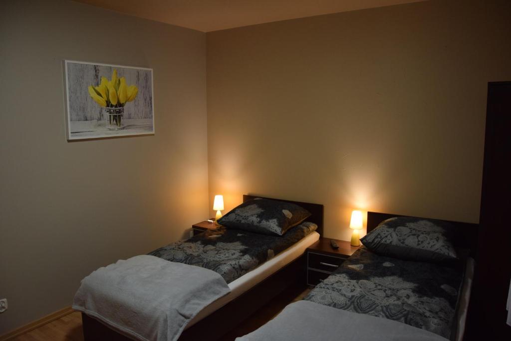 Posteľ alebo postele v izbe v ubytovaní Apartament Julia 1-6 os II piętro z dwoma sypialniami