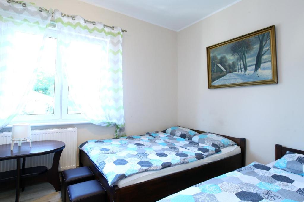 Postel nebo postele na pokoji v ubytování Pod Kasztanem