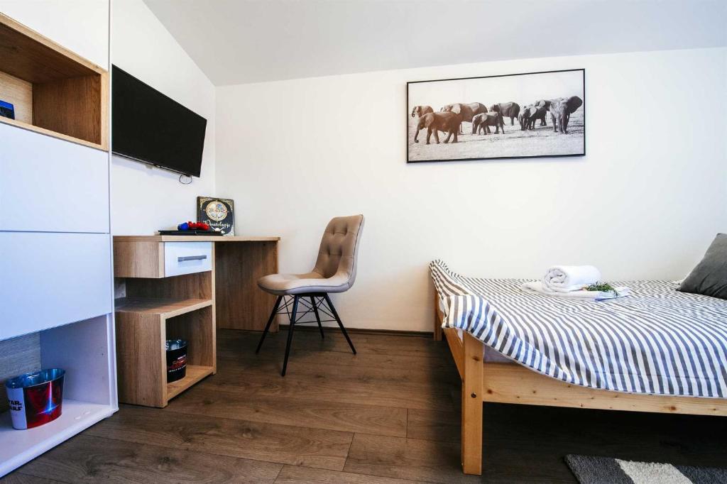 Posteľ alebo postele v izbe v ubytovaní Villa Enna with heated pool, Zadar