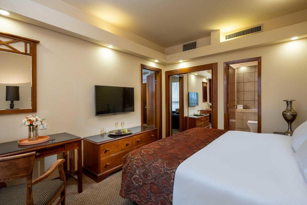 TV a/nebo společenská místnost v ubytování Olive Tree Hotel