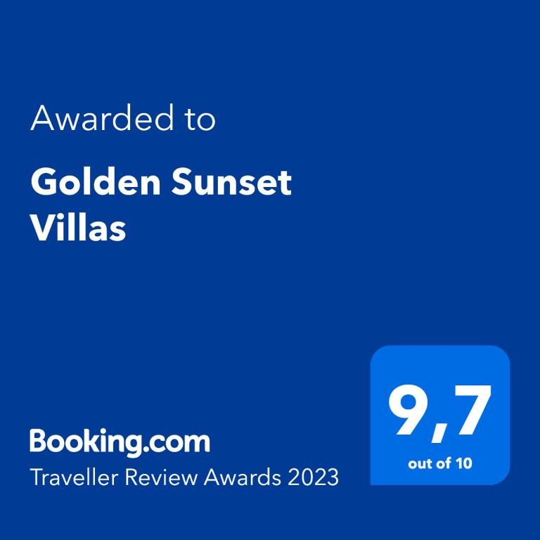 Certifikát, ocenenie alebo iný dokument vystavený v ubytovaní Golden Sunset Villas