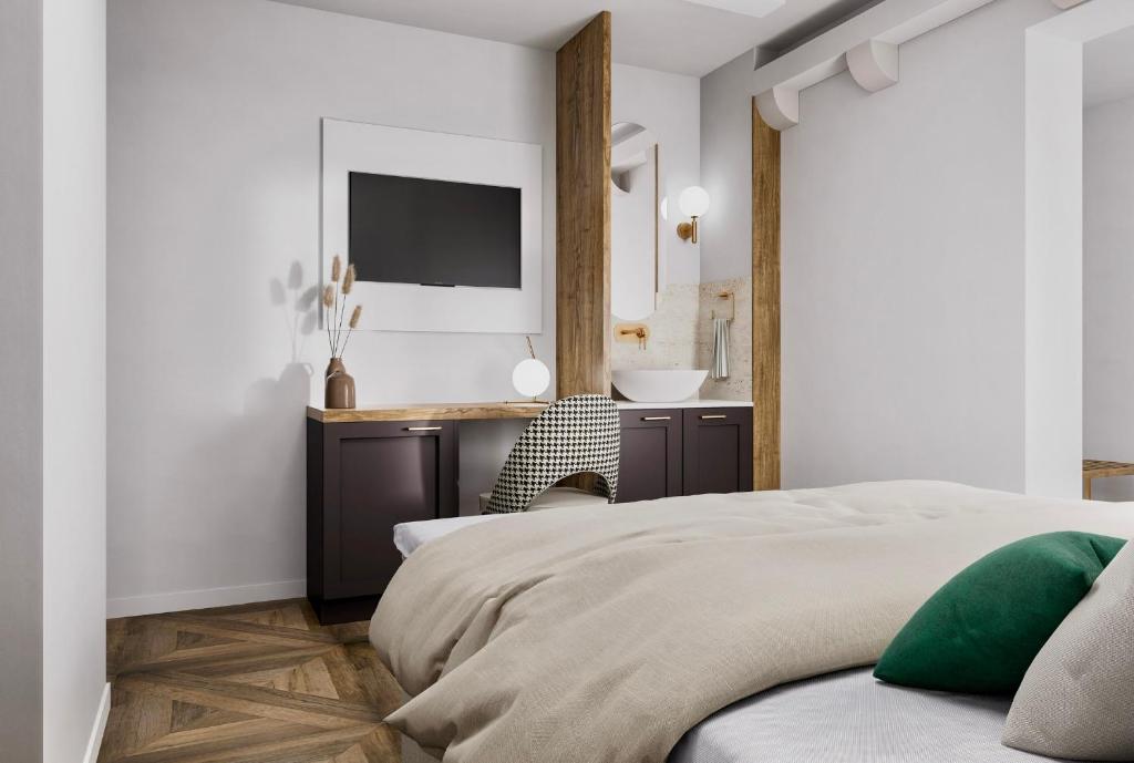 Ένα ή περισσότερα κρεβάτια σε δωμάτιο στο boutique Villa Dorma