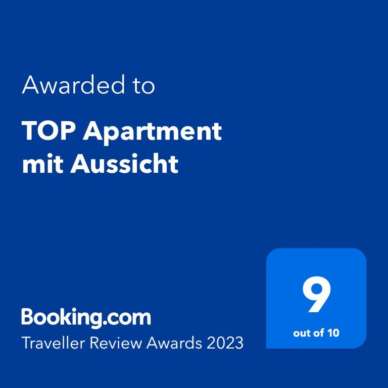 Certifikát, hodnocení, plakát nebo jiný dokument vystavený v ubytování Top - Apartment mit Aussicht