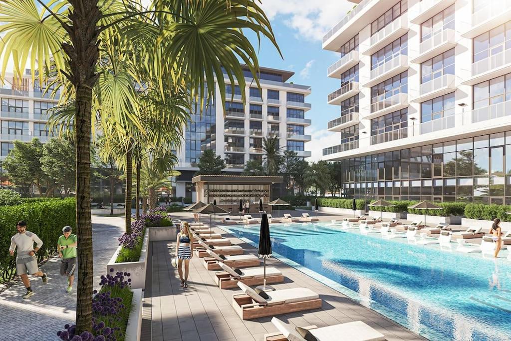 an artist rendering of the pool at the apartment complex at Sea Breeze Resort, Lighthouse2 seaside studio apartment in Baku