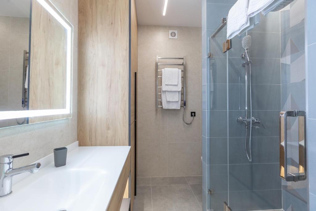 Koupelna v ubytování Jam Apartments Miskevycha