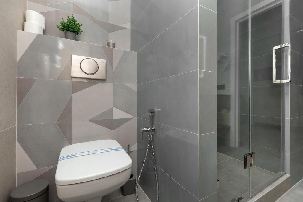 Koupelna v ubytování Jam Apartments Miskevycha