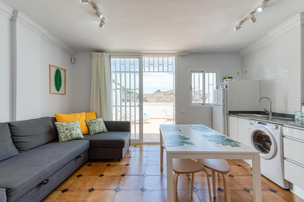 A kitchen or kitchenette at HomeForGuest A piece of oasis in the South of Gran Canaria