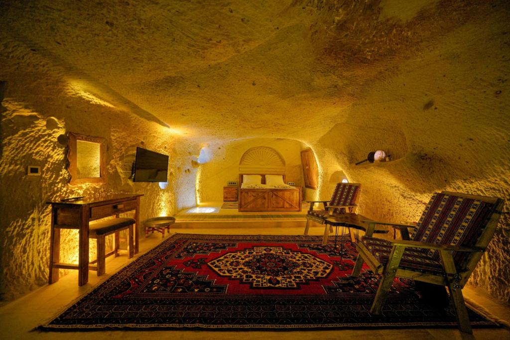 Posezení v ubytování Babili Cappadocia Cave