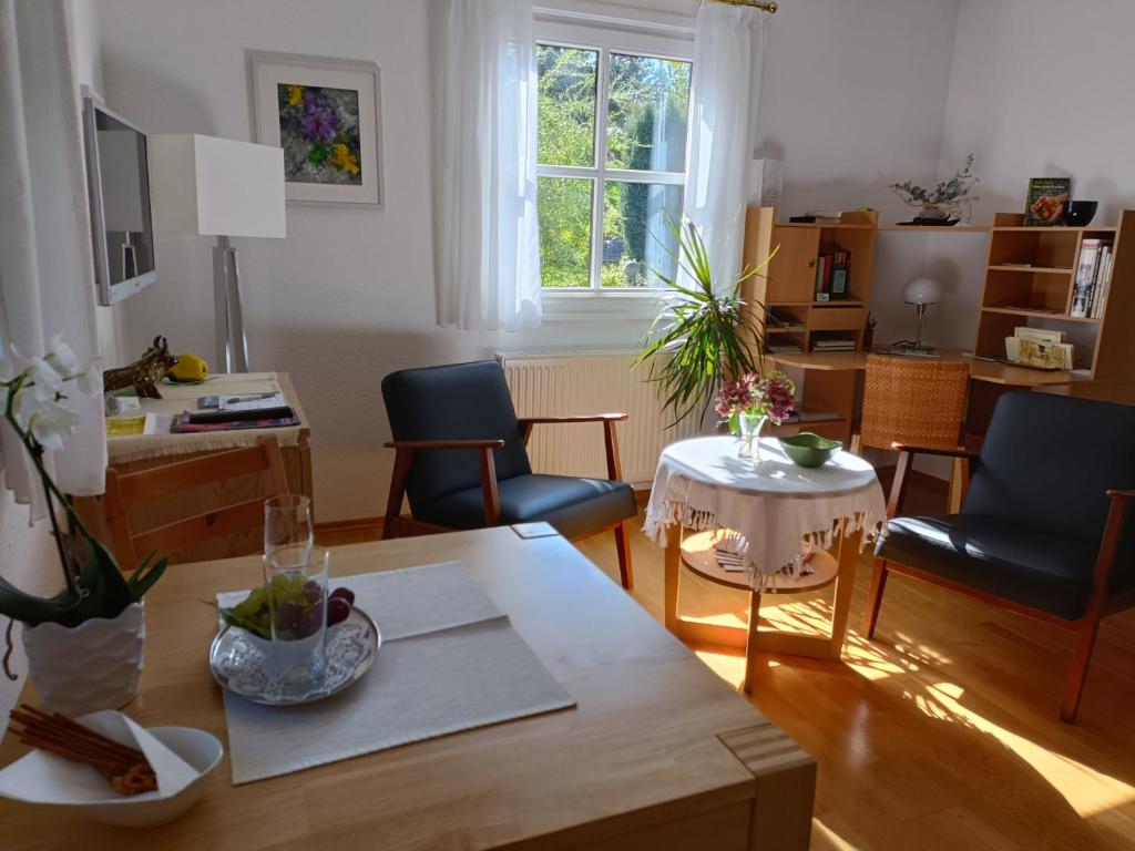 Posezení v ubytování Apartment HAUS MERLIN am Böckelsberg