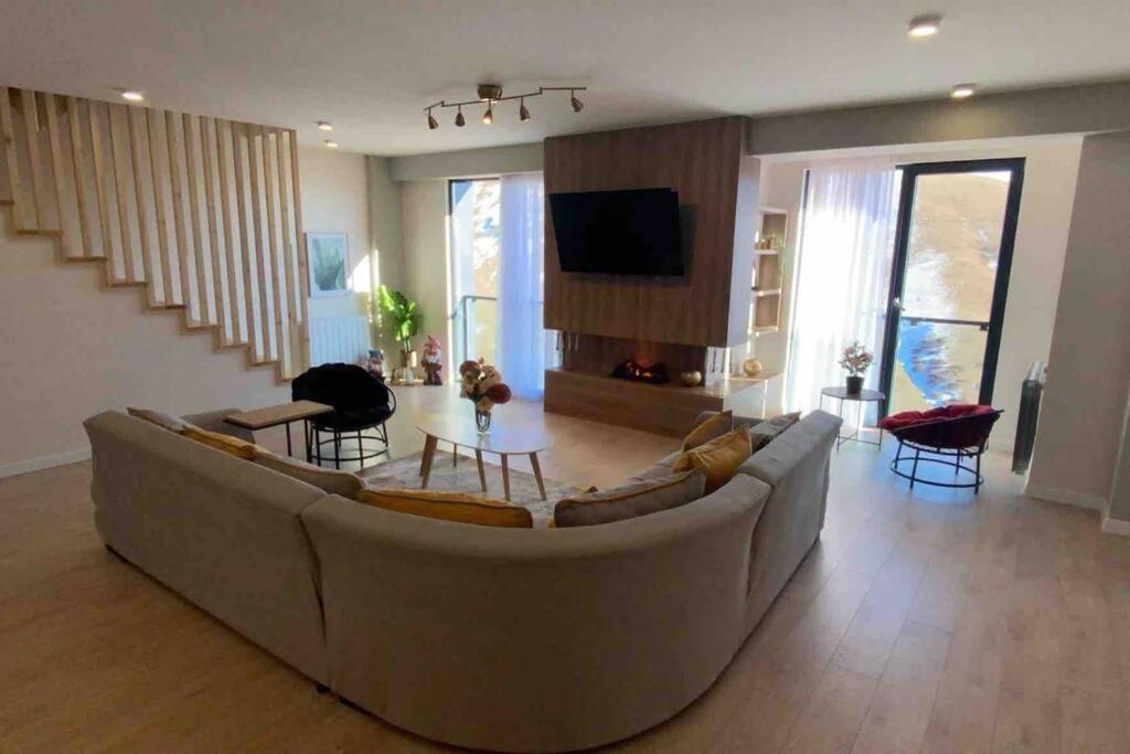 Телевизор и/или развлекательный центр в Duplex in four seasons new gudauri near gondola