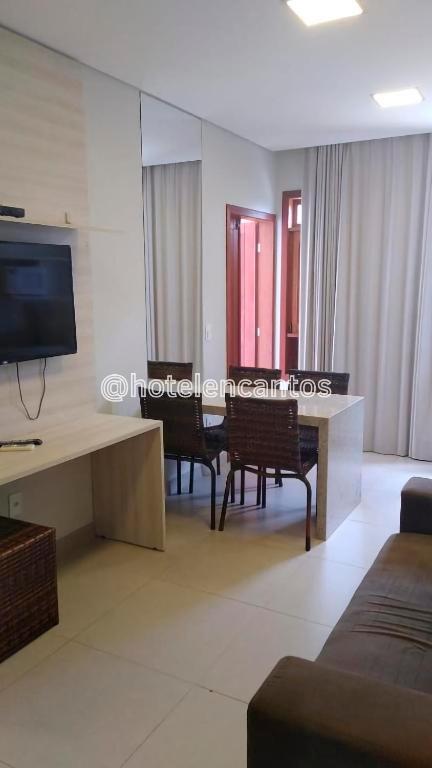 TV a/nebo společenská místnost v ubytování Hotel Encantos de Itaperapuã
