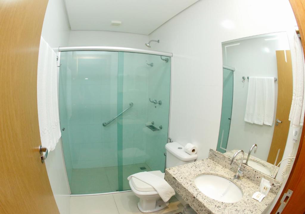 Koupelna v ubytování Hotel Financial