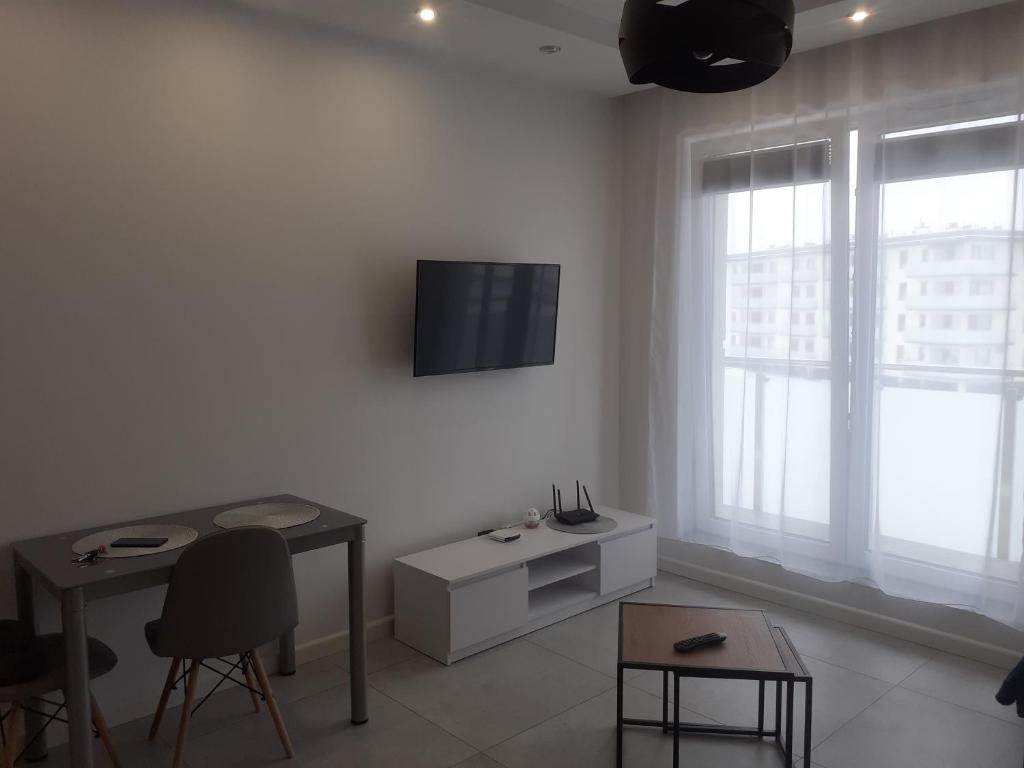 TV a/nebo společenská místnost v ubytování Apartament Chopina Park