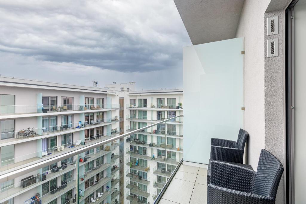 Balkón nebo terasa v ubytování Balticus Apartamenty Standard Promenada Gwiazd 14
