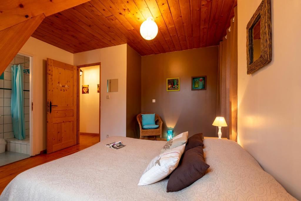 Postel nebo postele na pokoji v ubytování Chambres d'hôtes Le Gentil Home