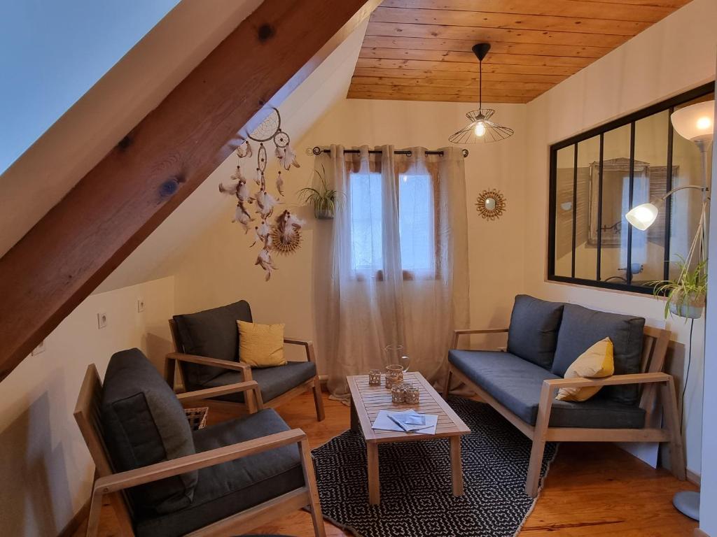 Posezení v ubytování Chambres d'hôtes Le Gentil Home