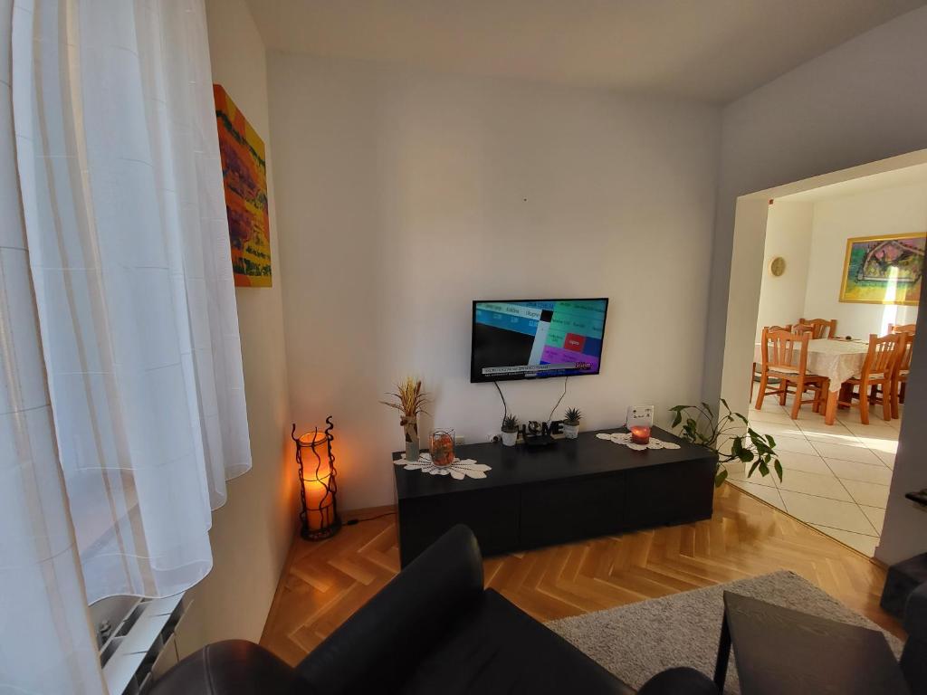 Televízia a/alebo spoločenská miestnosť v ubytovaní Villa Živana