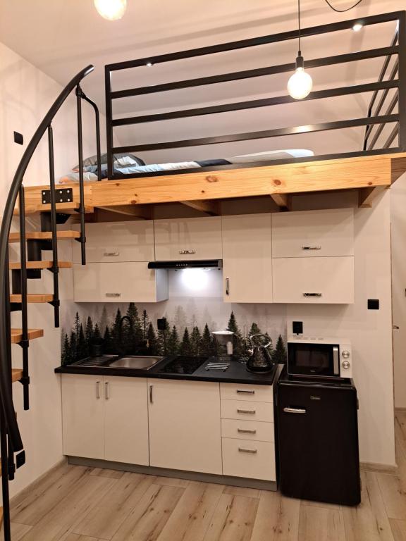 Kuchyňa alebo kuchynka v ubytovaní Apartament z antresolą