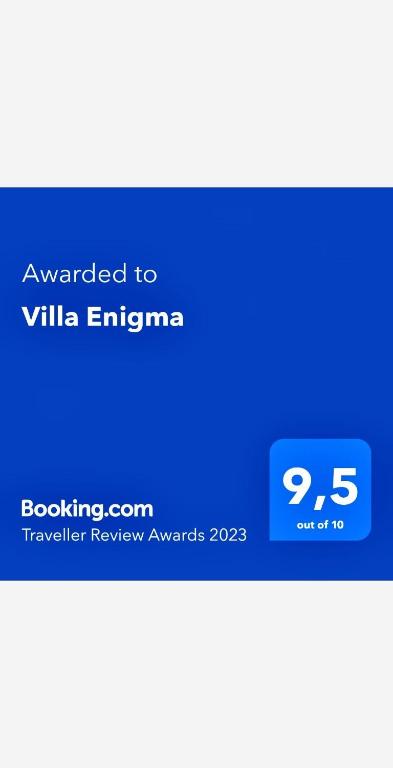 Certifikát, hodnocení, plakát nebo jiný dokument vystavený v ubytování Villa Enigma