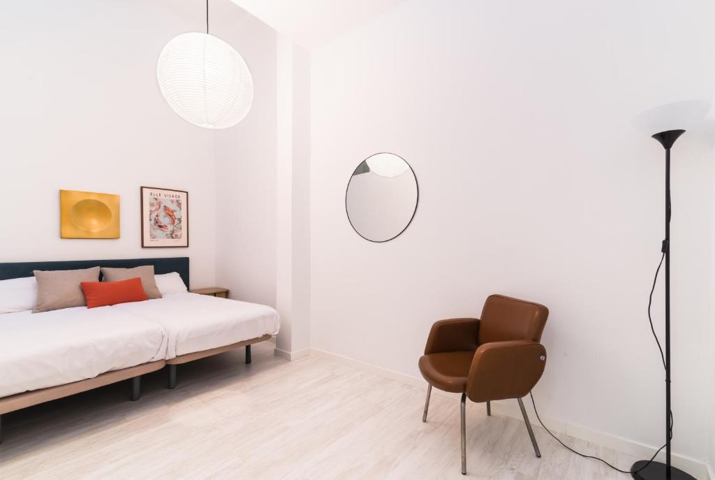 Postel nebo postele na pokoji v ubytování Acogedor y Comodo apartamento Madrid A/C
