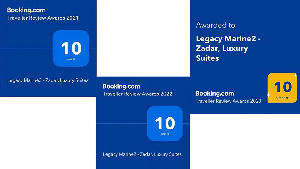 Certifikát, ocenenie alebo iný dokument vystavený v ubytovaní Legacy Marine2 - Zadar, Luxury Suites