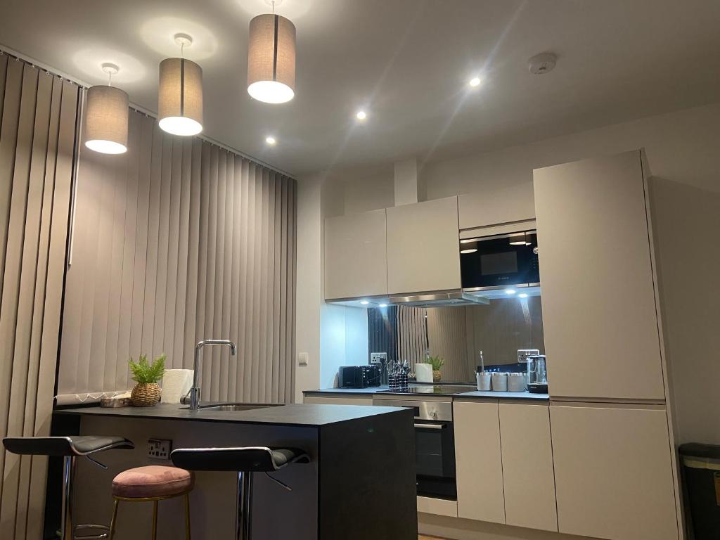 O bucătărie sau chicinetă la New Modern Apartment near Heathrow Airport