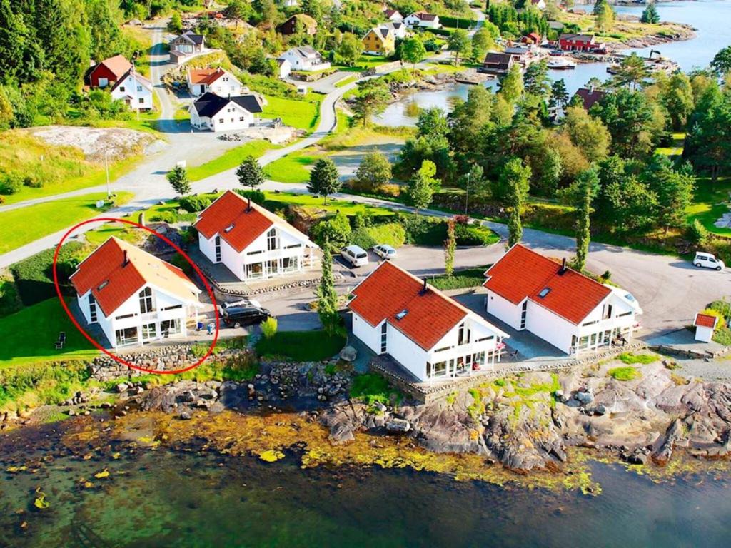 an aerial view of a large house with red roofs at Five-Bedroom Holiday home in Jelsa 3 in Jelsa