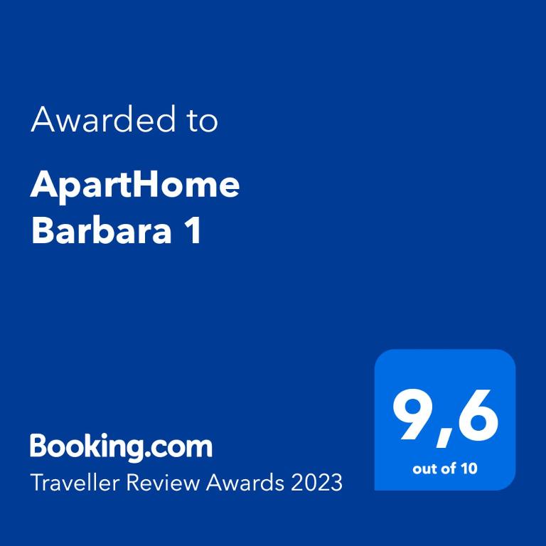 Certifikát, ocenenie alebo iný dokument vystavený v ubytovaní ApartHome Barbara 1