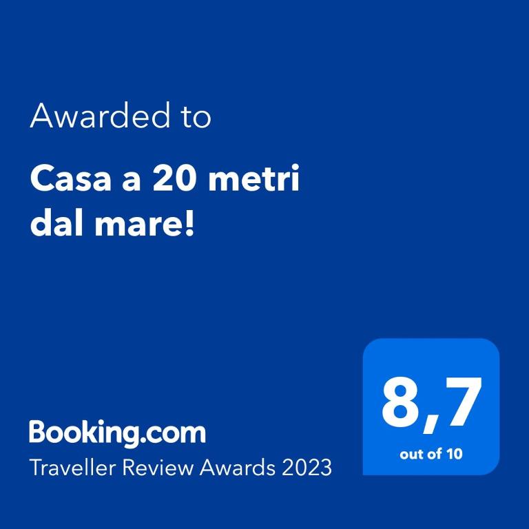 Certifikát, ocenenie alebo iný dokument vystavený v ubytovaní Casa a 20 metri dal mare!