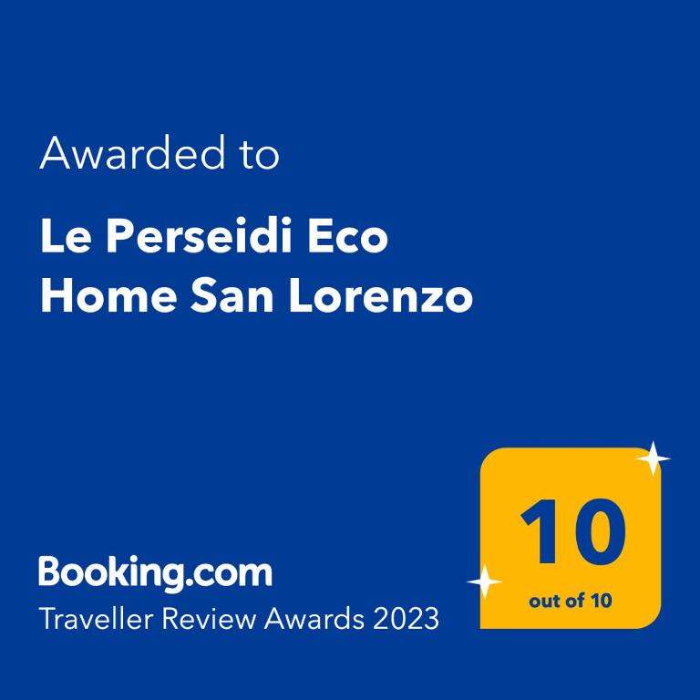 Certifikát, hodnocení, plakát nebo jiný dokument vystavený v ubytování Le Perseidi Eco Home San Lorenzo