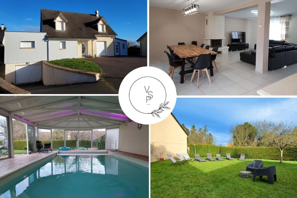 Bazén v ubytovaní Villa avec piscine chauffée à moins 1h30 de Paris alebo v jeho blízkosti