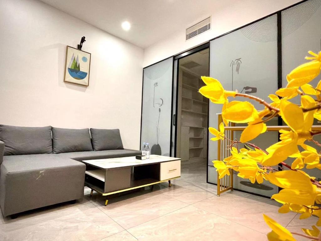 Posezení v ubytování Shenzhen Duowei Luxury Apartment Chegongmiao Branch