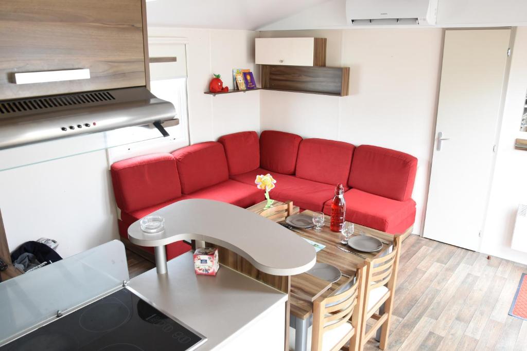 Kuchyň nebo kuchyňský kout v ubytování Mobil'home Valras