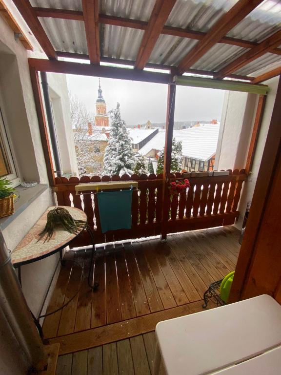 Balkón nebo terasa v ubytování Ferienhaus Greiz