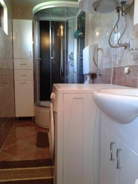 Koupelna v ubytování Apartmani Sobe Sljivancanin